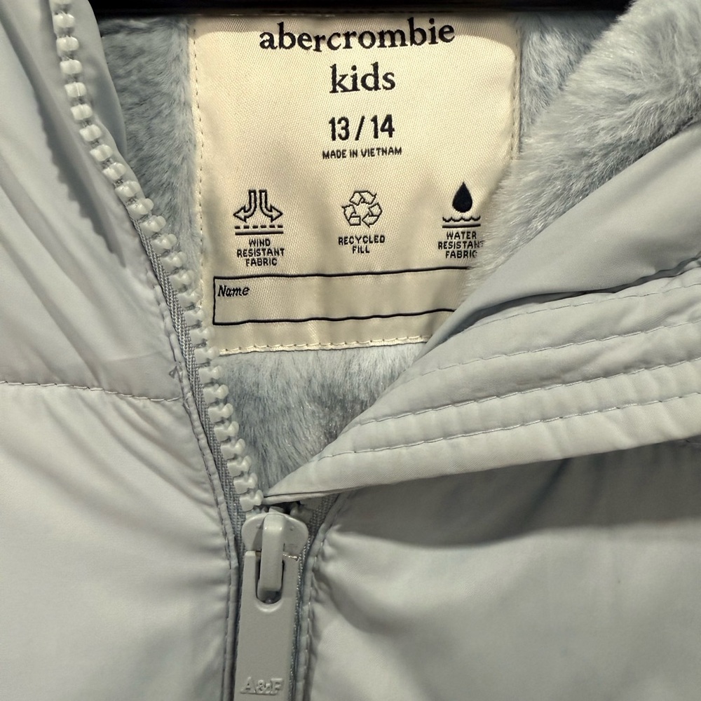 Abercrombie & Fitch Kids Sky Blue Puffer Jacket - Picture 5 of 6